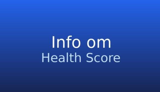 Gråt informationskort med teksten Health Score og forklaring om hygiejnevurdering