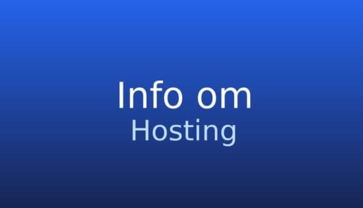 Informationskort med ordet hosting og kort forklaring af webtjeneste