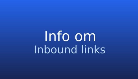 Informationskort med termen “Inbound links” og forklaring om links fra andre websites til dit site