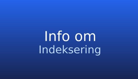 Informationskort med termen indeksering og kort forklaring af søgeoptagelse
