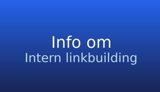 Informationskort med begrebet intern linkbuilding og kort definition