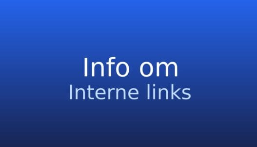 Informationskort om interne links på et website eller domæne