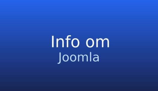 Informationskort med begrebet Joomla og en kort forklaring af CMS-platformen
