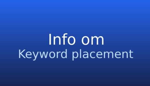Gråt informationskort med teksten “keyword placement” og kort definition