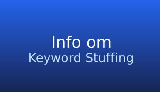 Informationskort om keyword stuffing som spampræget SEO-praksis med gentagne søgeord