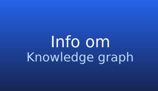 Gråt informationskort med teksten knowledge graph og kort forklaring om relationer i data