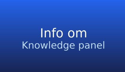 Gråt informationskort med teksten “knowledge panel” og kort definition