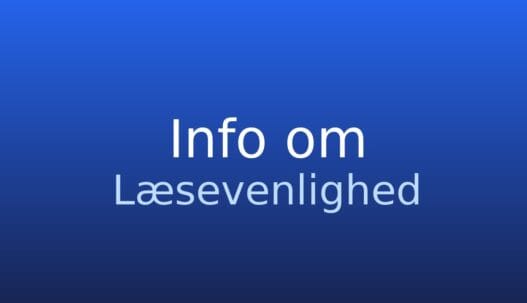 Informationskort med ordbogstermen læsevenlighed og kort forklaring af begrebet