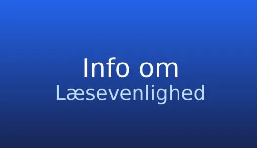 Informationskort med ordbogstermen læsevenlighed og kort forklaring af begrebet