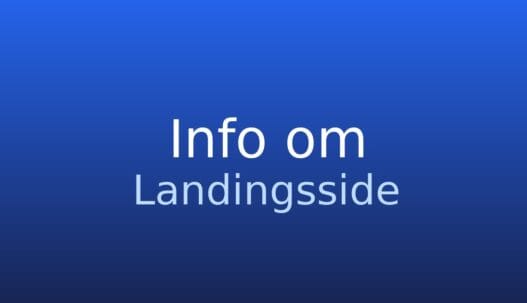 Informationskort med termen landingsside og kort definition af begrebet