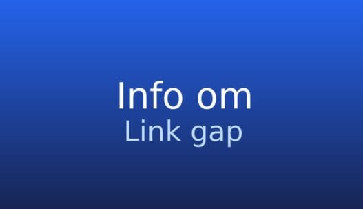 Informationskort med ordbogstermen link gap og kort forklaring om forskellen i backlinkprofiler