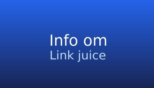 Informationskort om link juice: SEO-begreb for linkværdi, der kan overføres mellem sider.