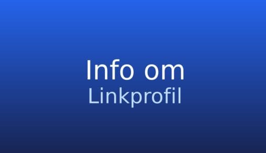 Informationskort med begrebet linkprofil og kort definition