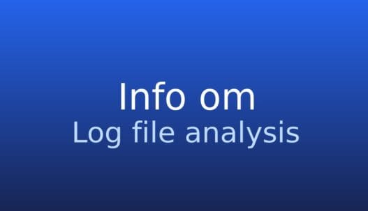 Informationskort med teksten log file analysis og kort forklaring af serverlog-analyse