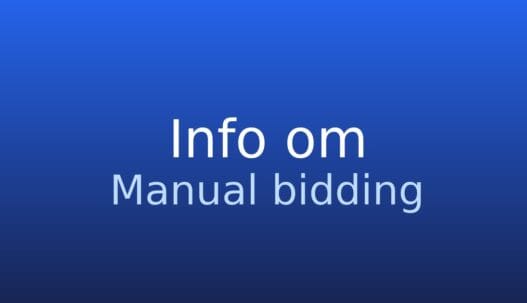 Informationskort om manuel budgivning i digital annoncering med kort definition