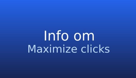 Informationskort med ordbogstermen „Maximize clicks“ og kort forklaring