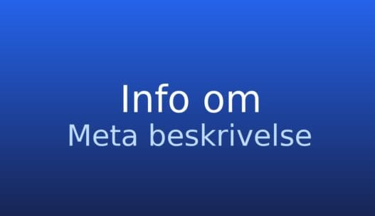 Gråt informationskort med teksten meta beskrivelse og kort forklaring