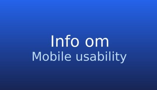Informationskort med termen mobile usability og kort forklaring om brugervenlighed på mobil
