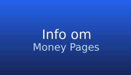 Informationskort med termen Money Pages og kort forklaring af vigtige landingssider i SEO