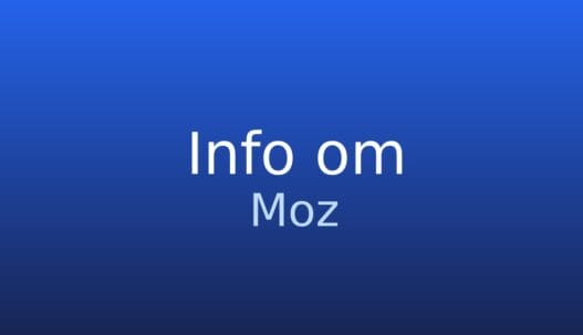 Gråt informationskort med teksten Moz, en SEO-platform til analyse og rangsporing