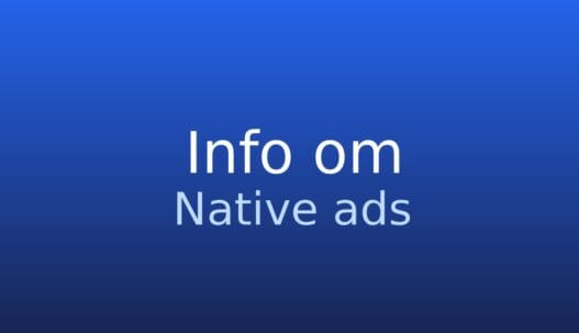 Informationskort med termen native ads og kort forklaring på dansk