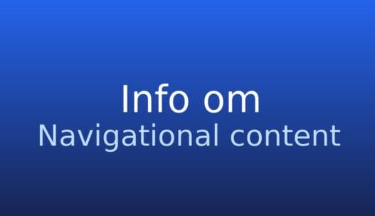 Informationskort med termen navigationsindhold og kort forklaring