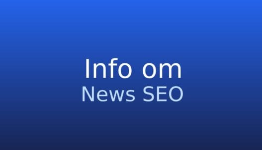 Informationskort med termen news SEO og kort definition af søgeoptimering af nyhedsindhold