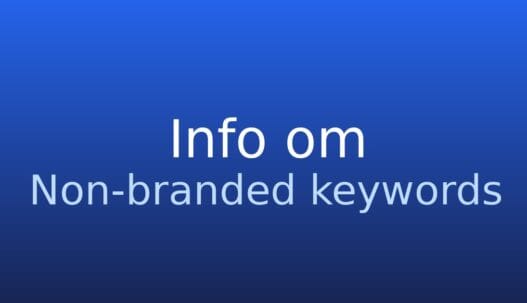 Informationskort med termen non-branded keywords og kort forklaring af søgeord uden brandnavn