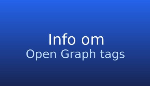 Informationskort med termen Open Graph tags og kort forklaring