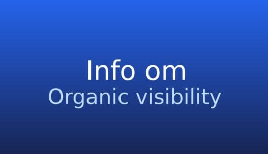 Informationskort med termen organisk synlighed og kort definition