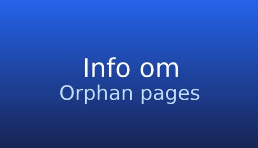 Informationskort om orphan pages: sider uden interne links på et website