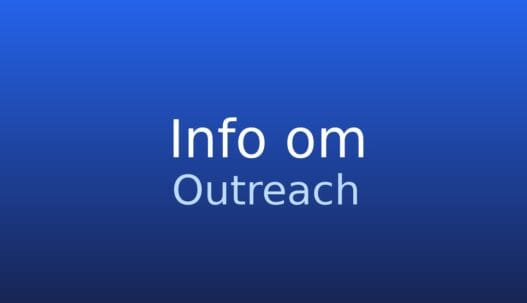 Informationskort med termen outreach og kort forklaring af opsøgende kontakt