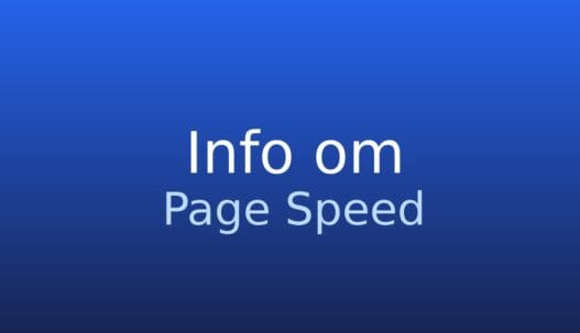 Informationskort om page speed som mål for, hvor hurtigt en webside indlæses og bliver brugbar