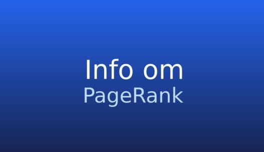 Gråt informationskort med begrebet PageRank og kort forklaring om links