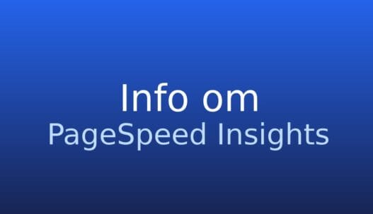 Informationskort med termen PageSpeed Insights og kort definition af værktøjet