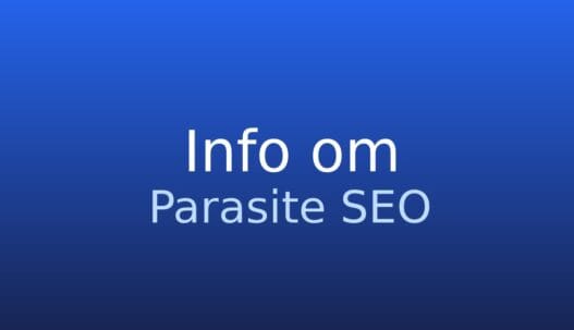 Informationskort med termen Parasite SEO og kort definition på grå baggrund