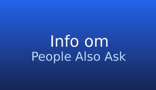 Informationskort med begrebet People Also Ask og kort forklaring af funktionen i søgeresultater