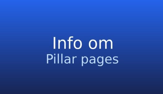 Informationskort med begrebet pillar pages og kort forklaring af centrale indholdssider