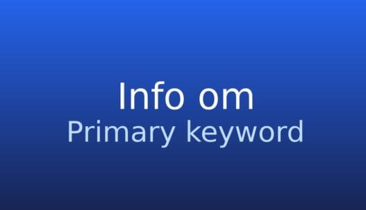 Informationskort med termen primary keyword og forklaring på hovedsøgeord
