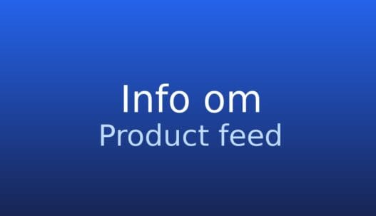 Informationskort med termen product feed og kort forklaring af struktureret produktdata