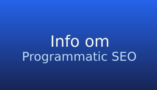 Informationskort med termen Programmatic SEO og kort forklaring