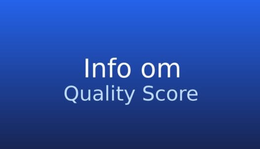 Neutralt gråt informationskort med teksten Quality Score og kort forklaring i Google Ads