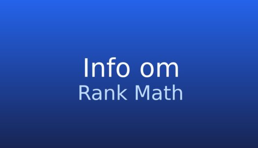 Informationskort med termen Rank Math, et SEO-plugin til WordPress