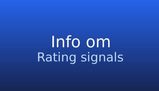 Gråt informationskort med teksten “Rating signals” og kort forklaring