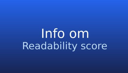 Informationskort med termen “readability score” og kort definition af læsbarhed