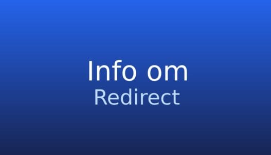 Infokort med begrebet redirect og kort forklaring om viderestilling af en webadresse