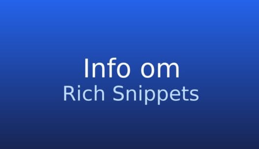 Informationskort om Rich Snippets i Google med udvidede søgeresultater