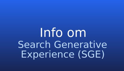 Gråt informationskort med termen Search Generative Experience (SGE) og kort forklaring