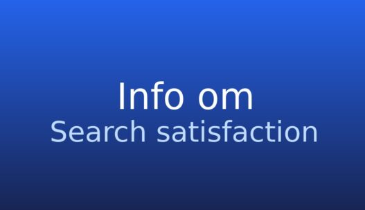Gråt informationskort med termen search satisfaction og kort definition