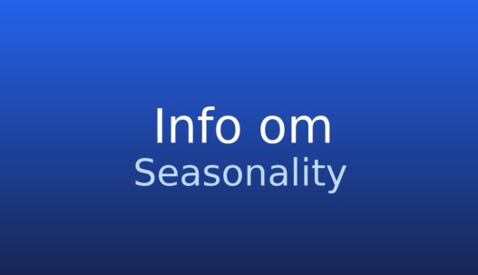 Informationskort med termen seasonality og kort dansk forklaring